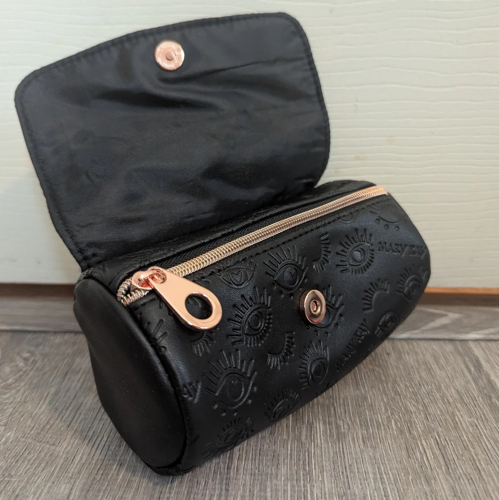Mary Kay Black Eye-Patterned Cosmetic Bag